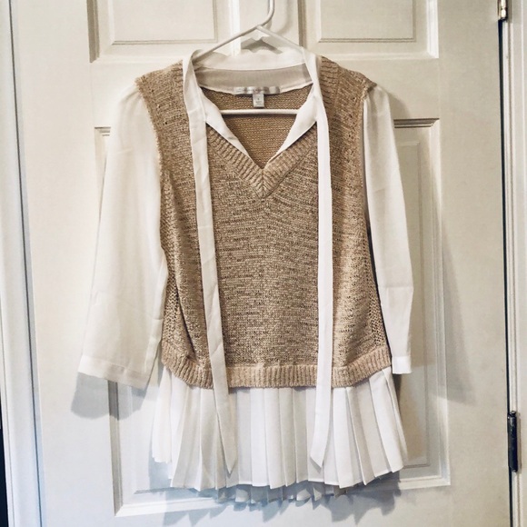 LC Lauren Conrad Tops - LC Lauren Conrad sweater vest and polyester blouse